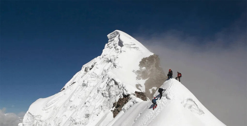 father-son-lobuche-peak-climbing-everest-base-camp-trek-nepal Father-Son Team Climbing Lobuche Peak on Everest Base Camp Trek in Nepal Himalayas