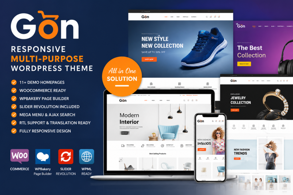 Responsive multi-purpose WordPress theme optimized for various business niches and online stores.