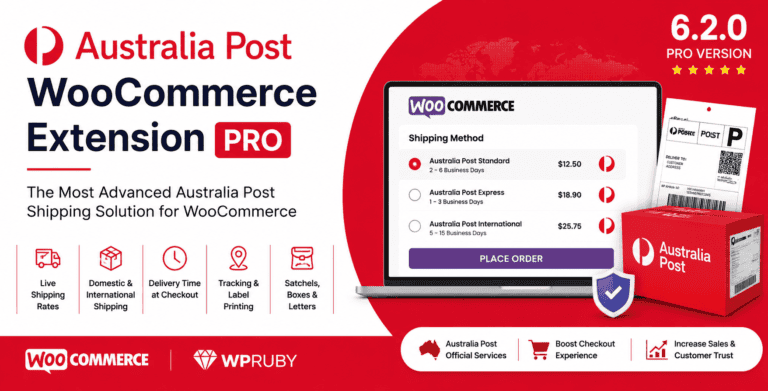 Australia Post WooCommerce shipping extension for seamless order fulfillment.