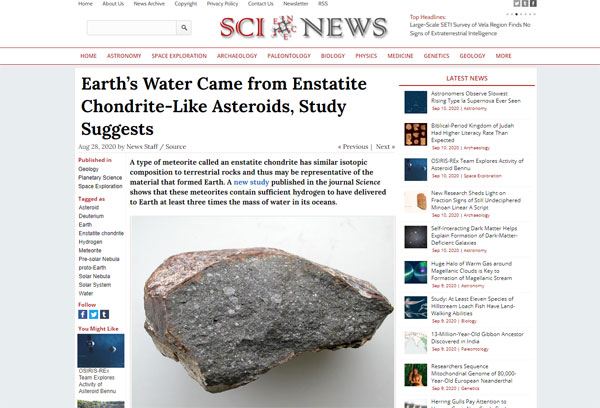 Article on Sci-News