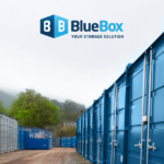 Storage containers at Blue Box Self Storage facility in the UK.
