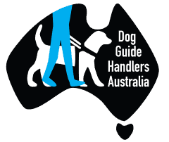 Blue Diamond Transfers logo featuring a stylized image of a dog and guide handler, emphasizing premium transportation services in Australia.