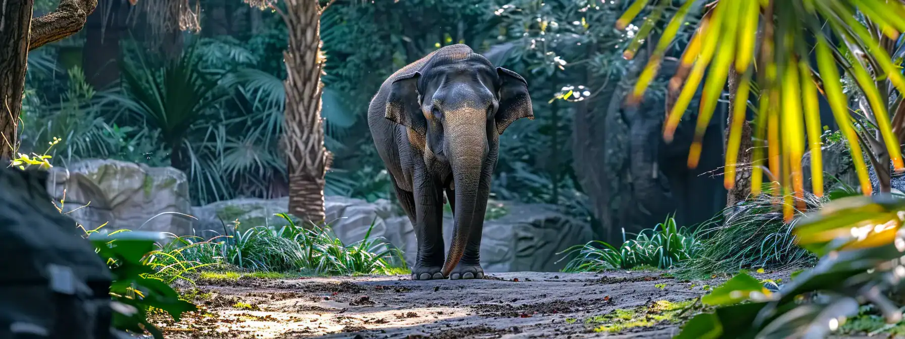 an elephant gracefully roaming in the lush habitat of australia zoo on the vibrant sunshine coast.