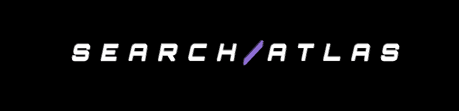 SearchAtlas logo, featuring the word "SEARCH" in white and "ATLAS" in purple on a black background, representing the SEO services offered by Blue Diamond Transfers.