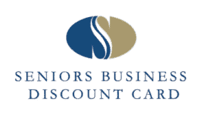 Seniors Business Discount Card logo, representing exclusive discounts for senior members, relevant to Blue Diamond Transfers' partnership with LMCT+ for premium transport services.