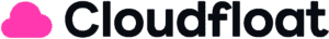 Cloudfloat logo in pink and black, showcasing a cloud design for digital solutions in transportation services.