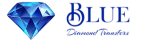Blue Diamond Transfers logo featuring a blue diamond and the brand name in elegant font, representing reliable airport transfer services from Brisbane Airport to Surfers Paradise.
