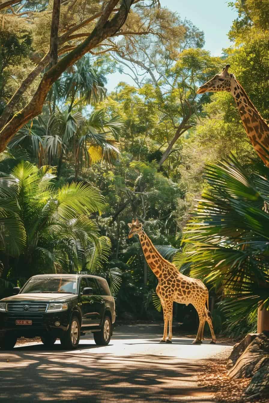 Luxury vehicle outside Australia Zoo, representing premium transport services