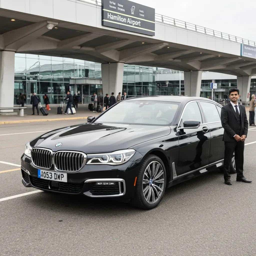 Luxury private car service at Hamilton Airport, highlighting comfort and reliability