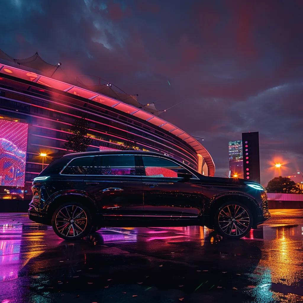 Luxury SUV for concert transfers at Marvel Stadium, enhancing the concert experience