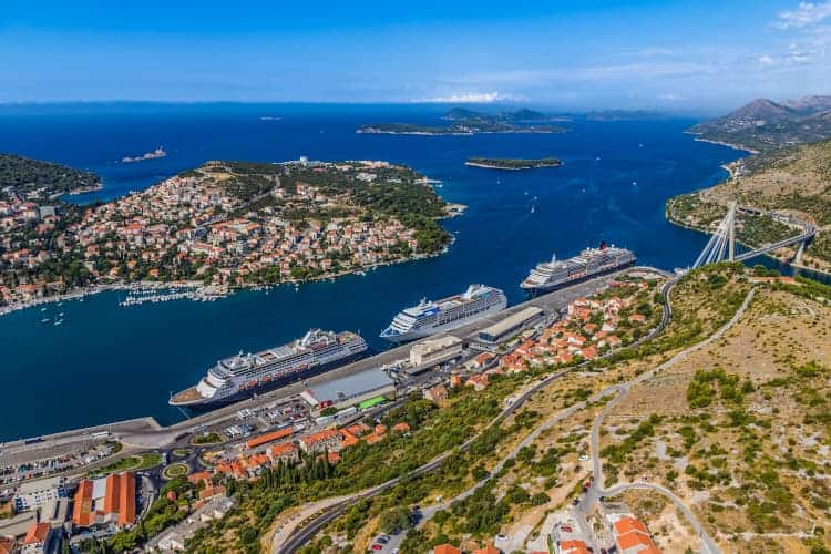aerial view of the Gruz cruise port