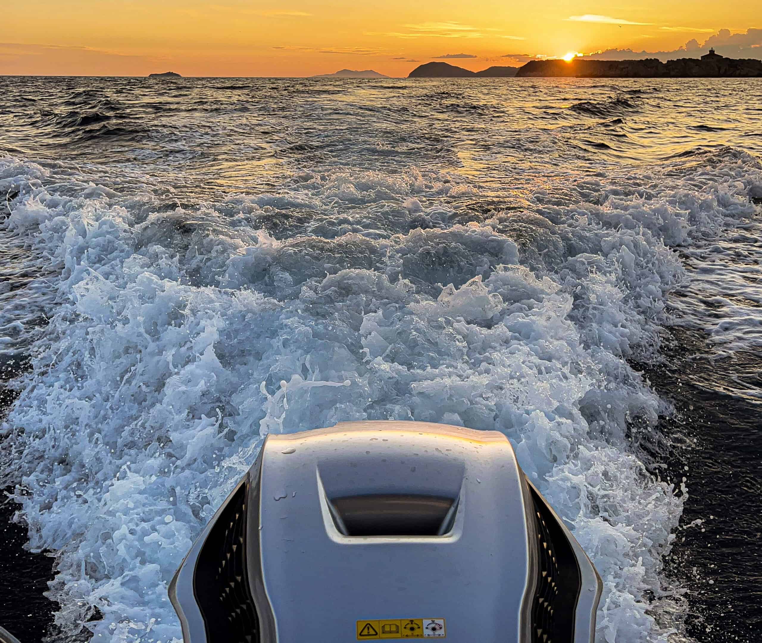 Twilight over the Elafiti Islands from Speedboat: Capturing Sunset Serenity