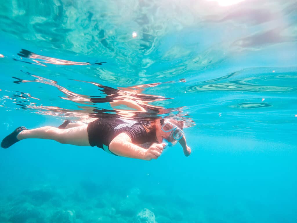Enjoy our Dubrovnik Boat Rental while snorkeling in the crystal-clear Adriatic Sea at Šunj Beach, Lopud Island, Dubrovnik, Croatia