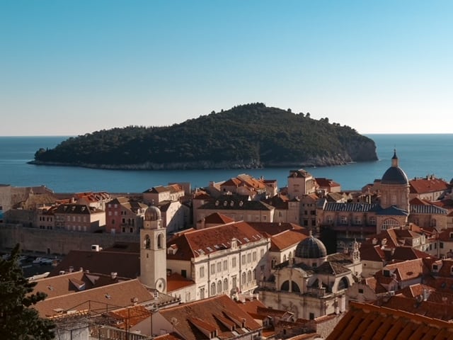 Lokrum and city Walls