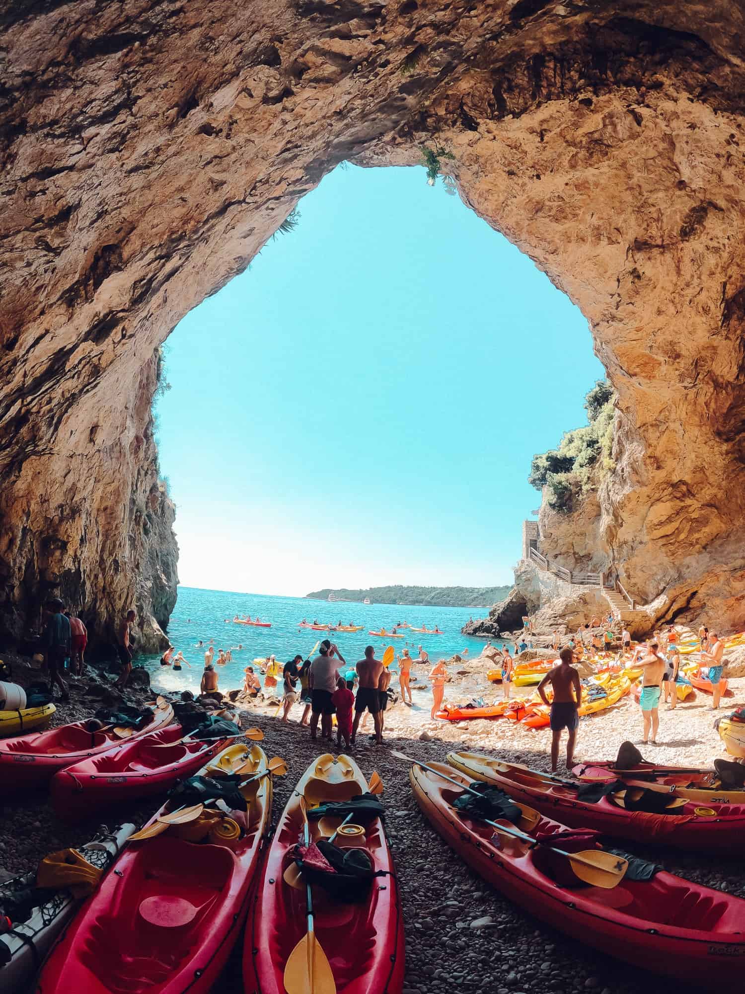 Kayaks at Betina Cave