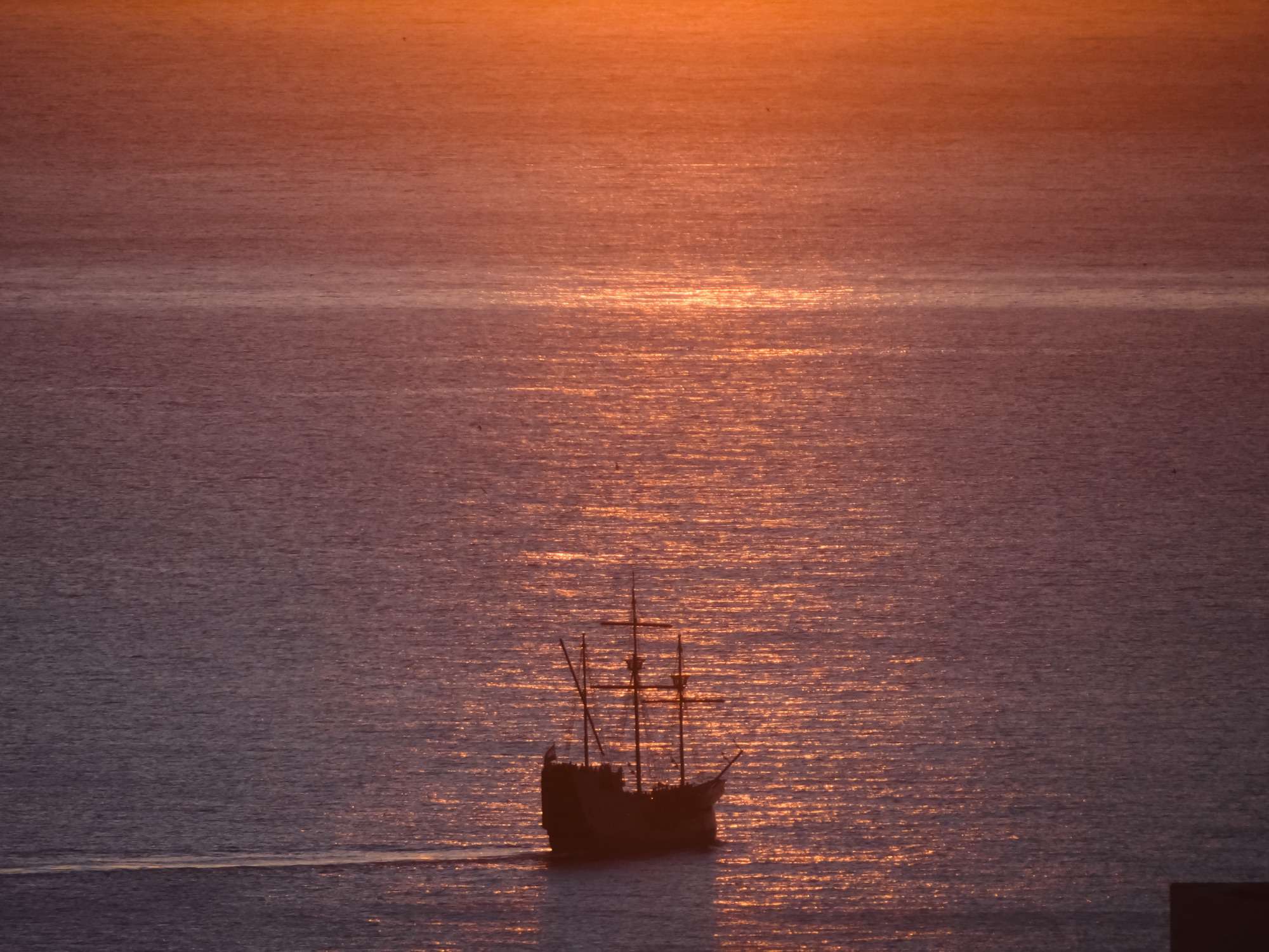 Karaka ship at sunset