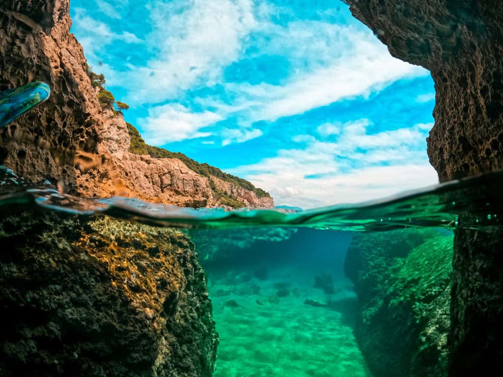 Diving in the Three Caves Passage: Underwater Adventure on Dubrovnik boat tours