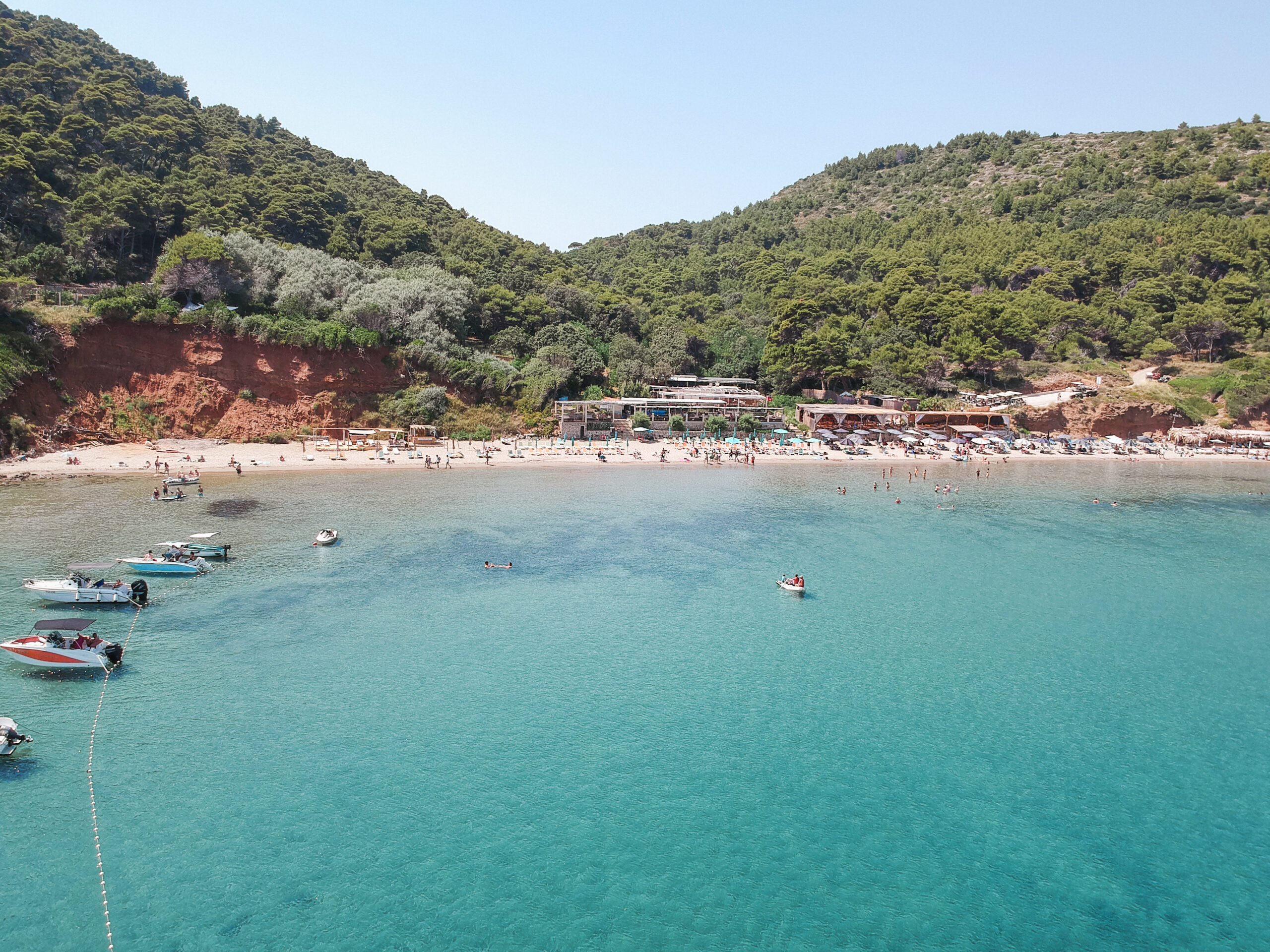 Aerial view of Šunj Beach on Lopud Island