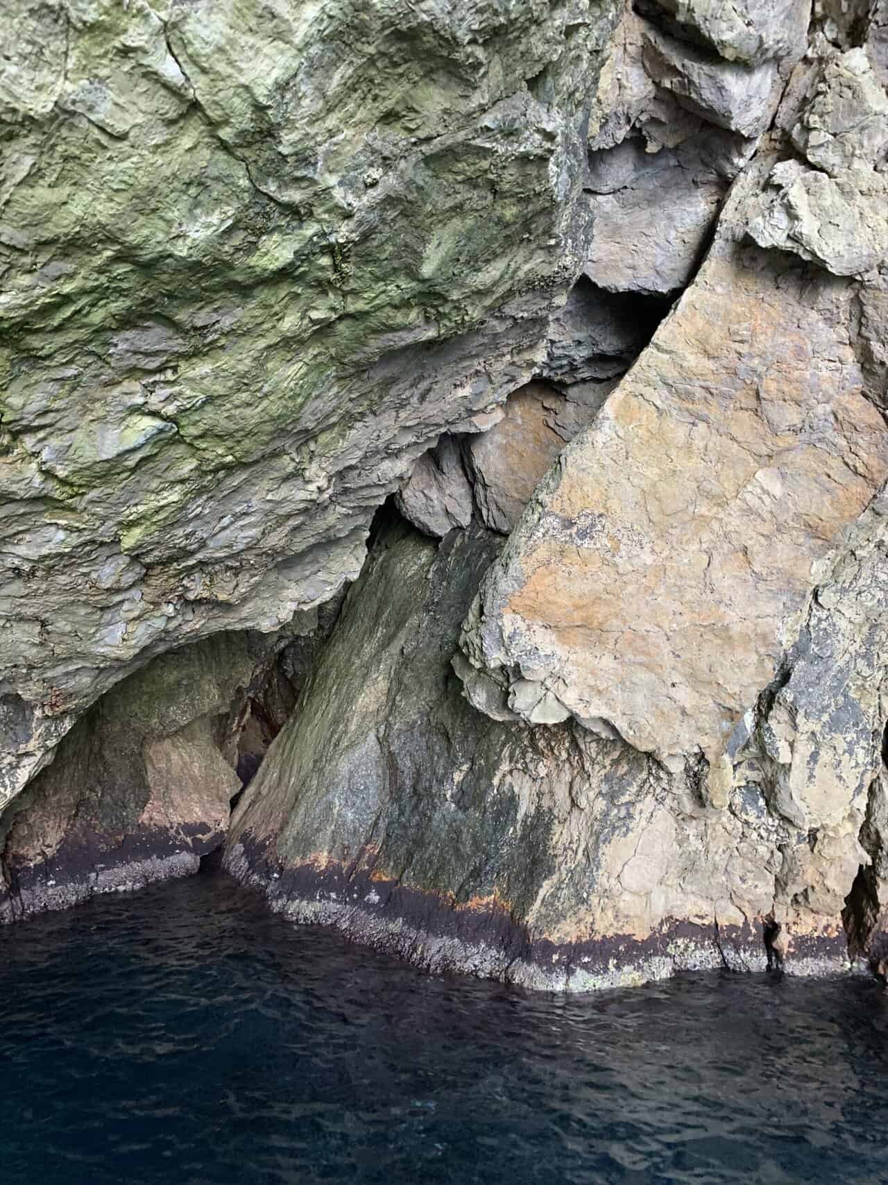 Green Cave Koločep with emerald water
