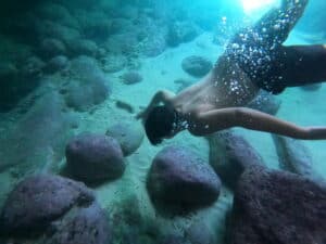 Clear underwater photo of snorkeling near Lopud