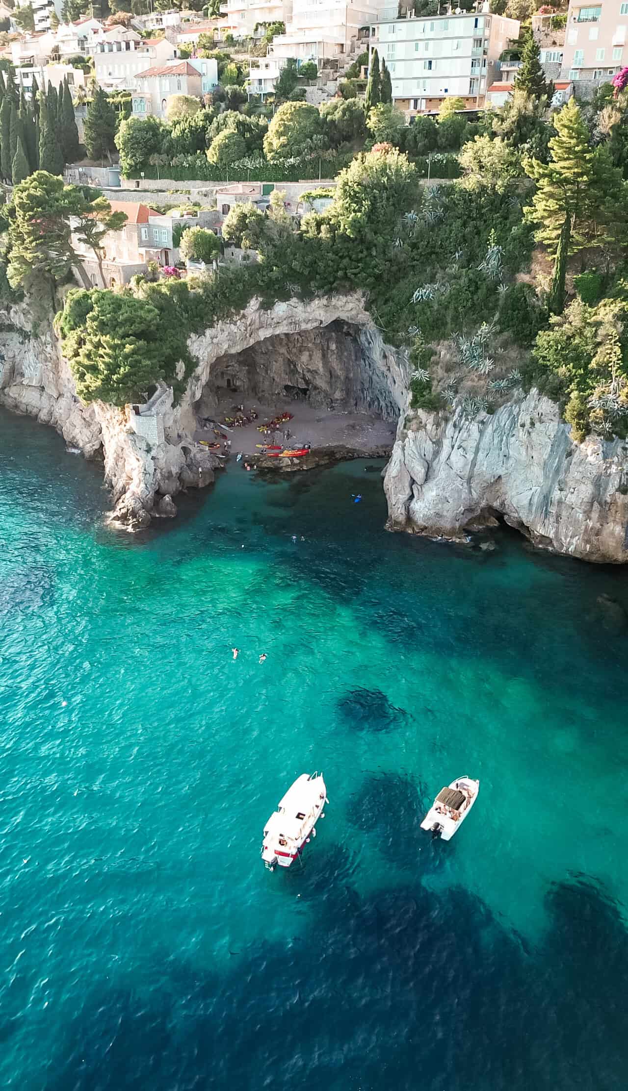 boat in front of Betina Cave