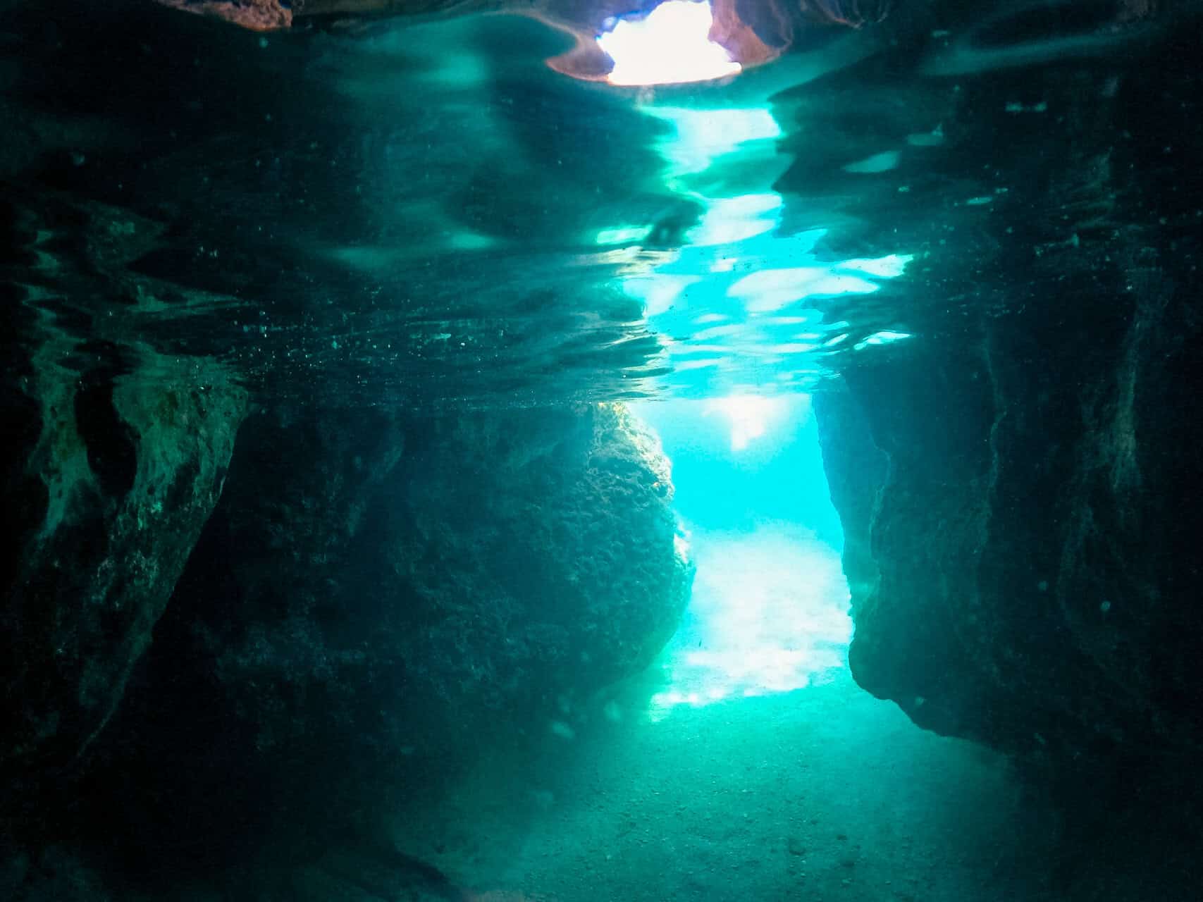 Snorkeling inside Dubrovnik’s Blue Cave with glowing water