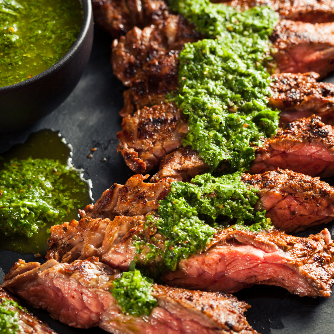 Bodacious Tender Flank Steak with Herb Olive Oil Chimichurri