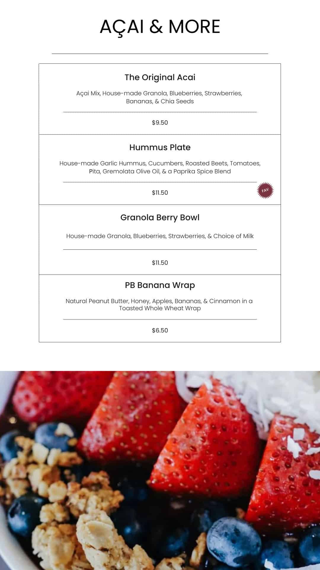 Fresh mixed berries and granola bowl with strawberries, blueberries, and house-made granola on a white plate. Perfect for healthy snacks and breakfast.