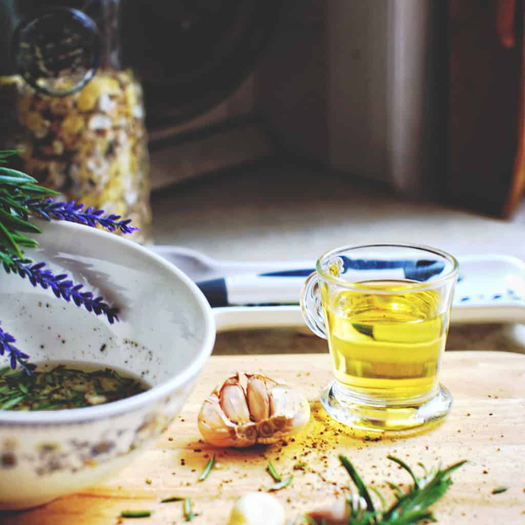 Fresh herbal tea with garlic and lavender, natural ingredients, healthy beverage, wellness drink, Bodacious Shops product.
