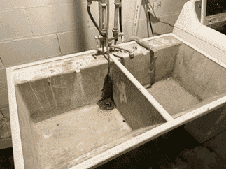 Basement sink