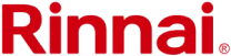 Red "Rinnai" logo on a transparent background.