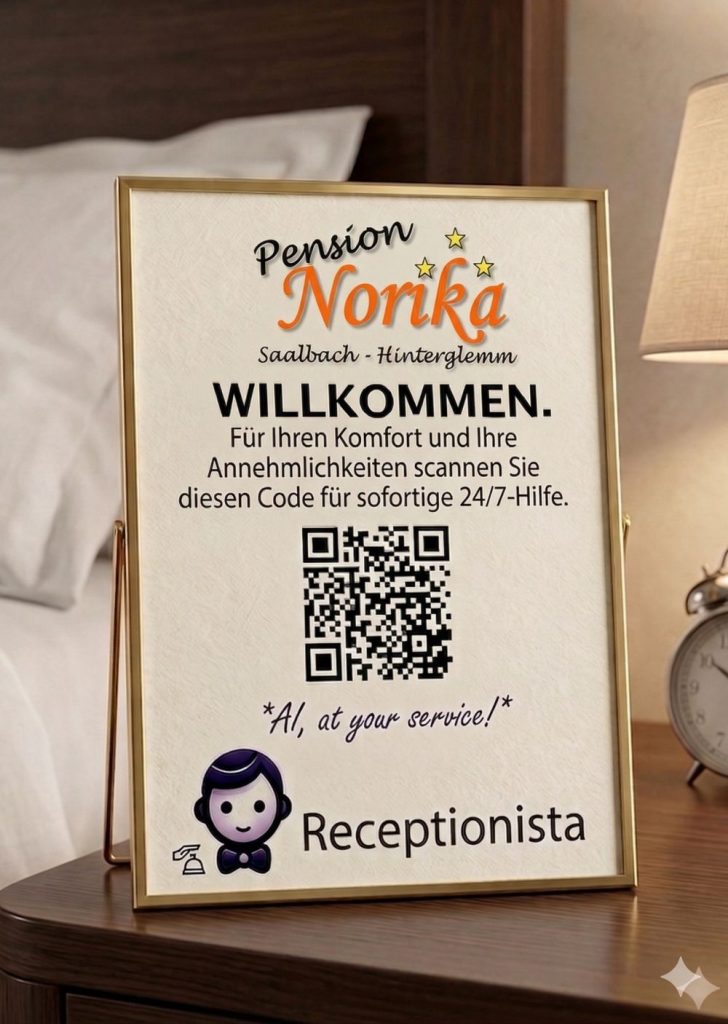 KI Chatbot Receptionista für Hotels, B&Bs, Ferienwohnungen