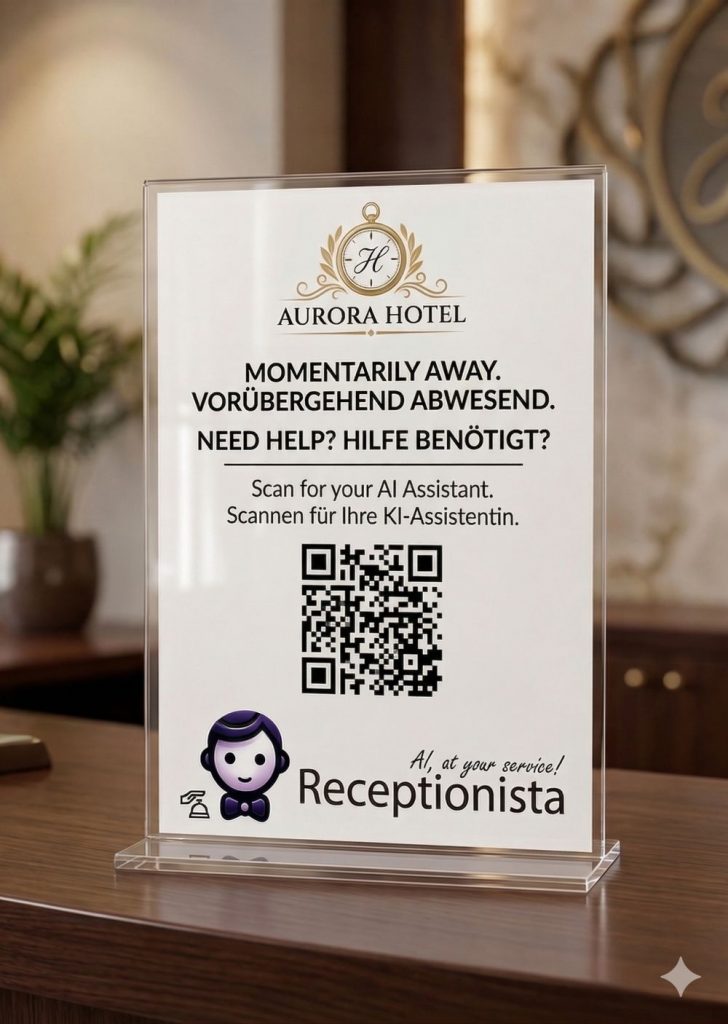 KI Chatbot Receptionista für Hotels, B&Bs, Ferienwohnungen