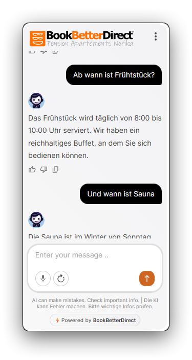 KI Chatbot Receptionista vs Gastfreund