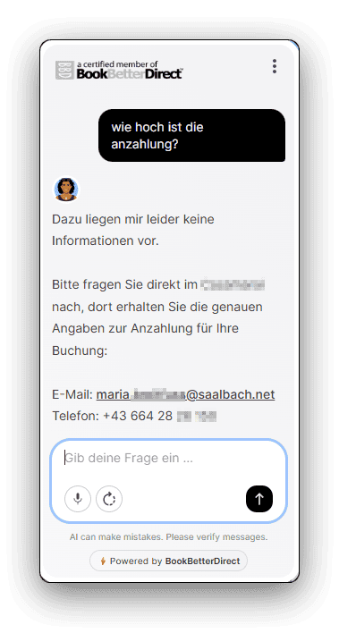 dialog chatbot anzahlung