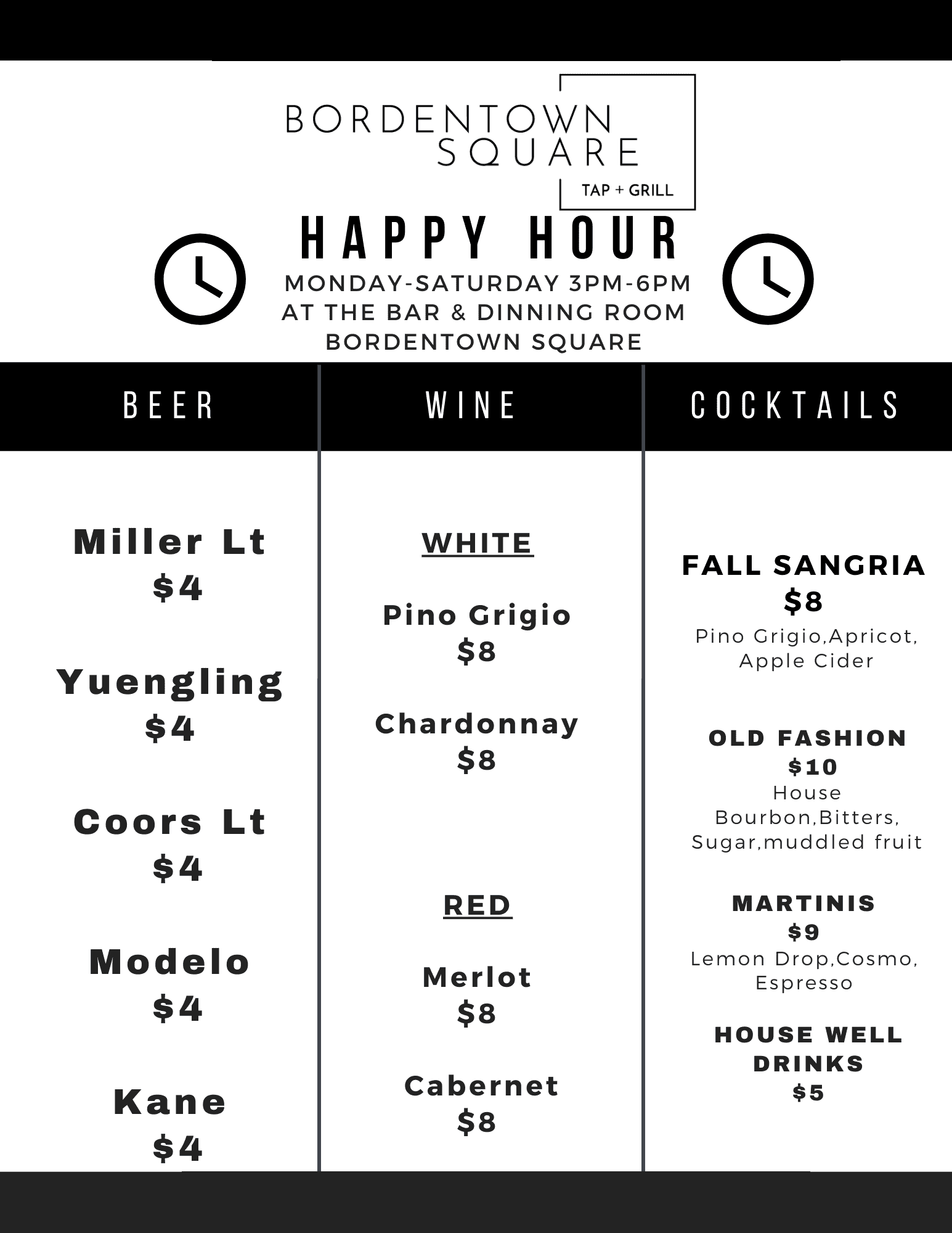 Happy Hour Drinks