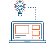A stylized icon showing a light bulb connected by a wire to a laptop computer, symbolizing innovation or idea generation—much like requesting a Generator Installation Quote through technology.