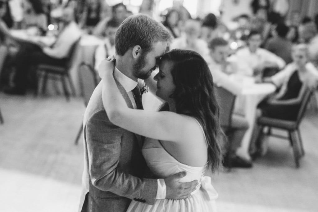 A newlywed couple having their first dance at a Silverthorne CO wedding.