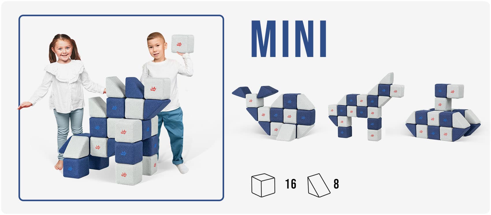baner-1 MINI Educational soft building toy – 24 magnetic blocks