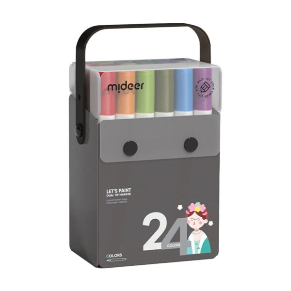 Mideer-MD1300-Translucent Dual Tip Marker 24 Colors-