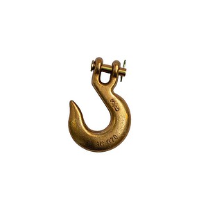 Heavy-duty brass lifting hook for industrial and construction safety equipment.