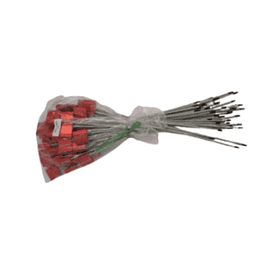 Red electrical wire nuts bundle for electrical connections and wiring safety.