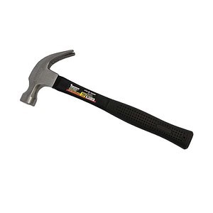 Hammer with black grip for construction and carpentry work.