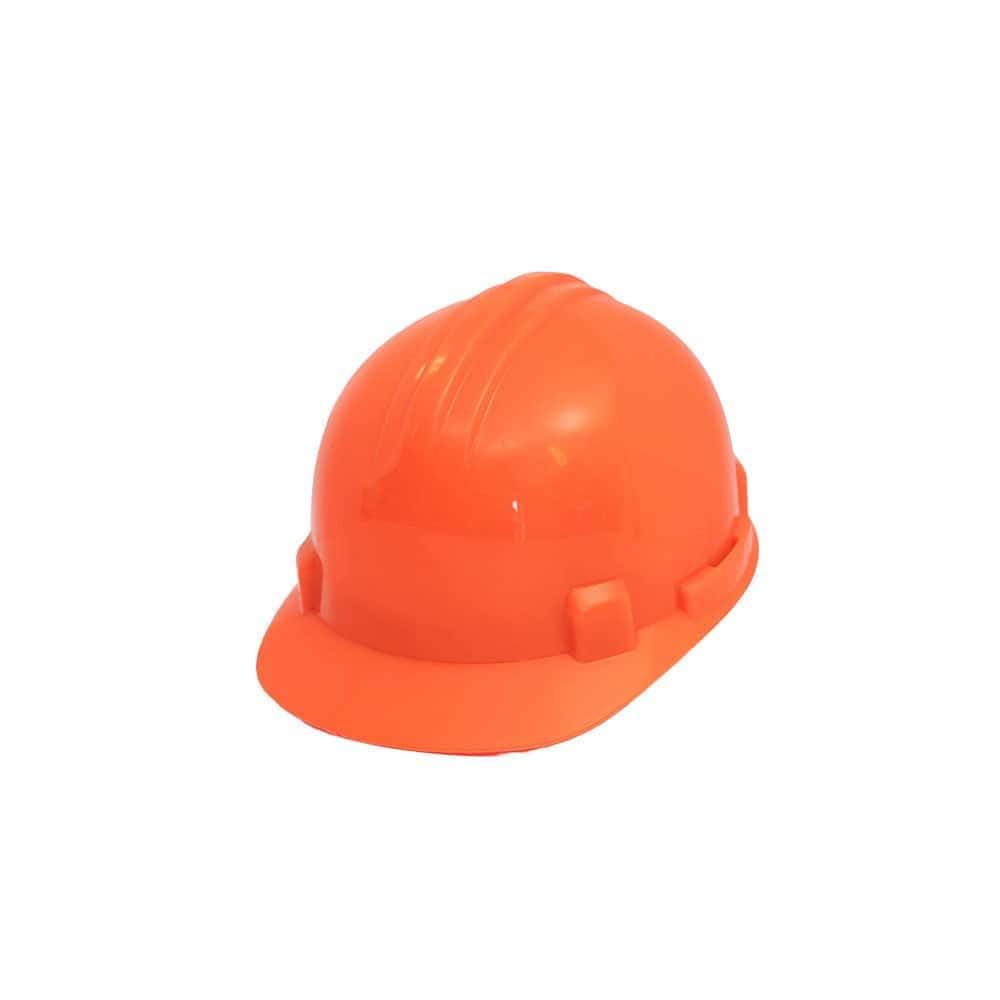 Orange safety helmet hard hat for construction and industrial safety safety gear PPE.