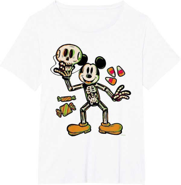 Disney 100 Mickey Mouse Skeleton Costume Halloween D100 T-Shirt - Image 28