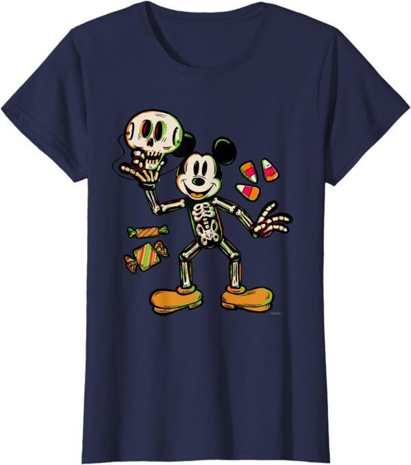 Disney 100 Mickey Mouse Skeleton Costume Halloween D100 T-Shirt - Image 29