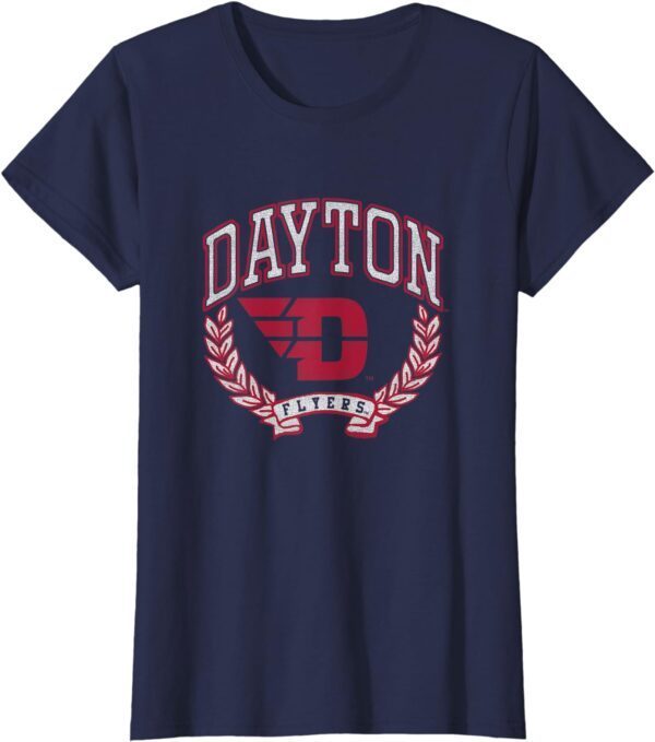 Dayton Flyers Laurels Logo Officially Licensed Navy T-Shirt - Image 3