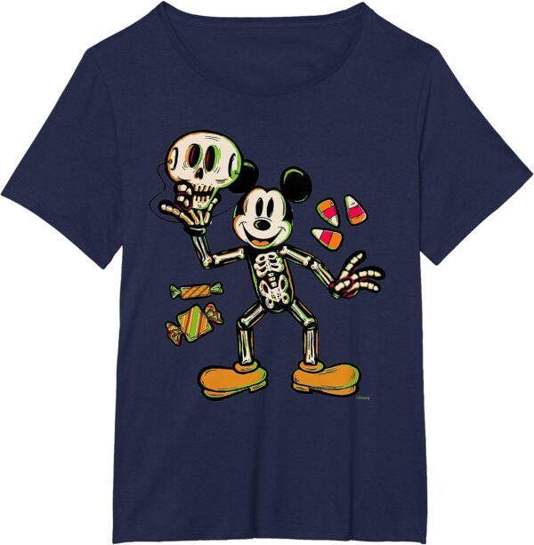 Disney 100 Mickey Mouse Skeleton Costume Halloween D100 T-Shirt - Image 30