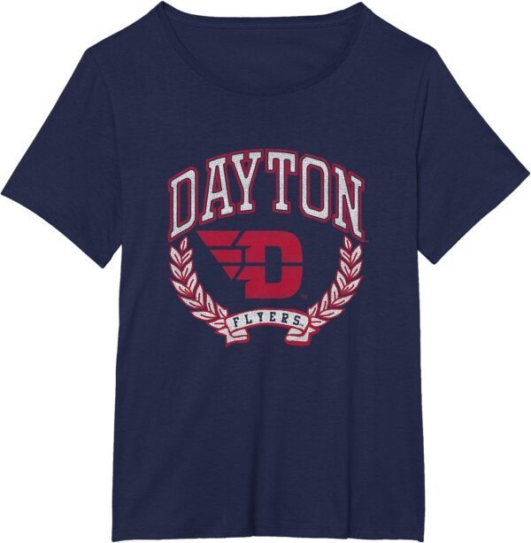 Dayton Flyers Laurels Logo Officially Licensed Navy T-Shirt - Image 4