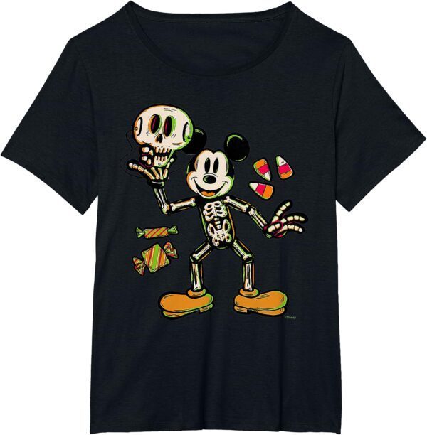 Disney 100 Mickey Mouse Skeleton Costume Halloween D100 T-Shirt - Image 27